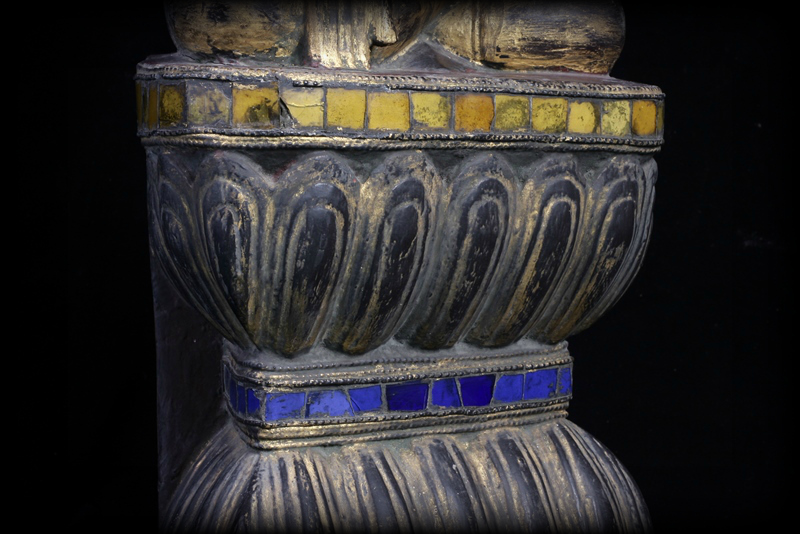 Extremely Rare 18C Wood Burma Ava Buddha #A086